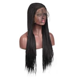 Nxy 13X6 Large Lace Wigs for Women Braided Box Braids Wig Deep Part Synthetic Lace Front Wig with Baby Hair Braiding Cosplay 230524