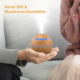 Humidifiers Ultrasonic Wood Grain USB Air Humidifier Aroma Diffuser LED Night Light Mini Electric Essential Oil Diffuser Aromatherapy Home