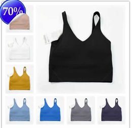 Yoga outfit lu-20 U Type Back Align Tank Tops Gym Clothes Women Casual Running Nude Tight Sports Bra Fitness Beautiful Underwear Vest Shirt gfdfsfd