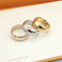 Fashion Gold Ring Designer Women Men Letter Carving Love Ring Stainless Steel Luxury Jewellery