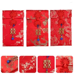 Gift Wrap 3 Pcs Embroidered Year Envelope Spring Money Bag The Ox Christmas Gifts Bags Pocket Fabric Packets Delicate Party