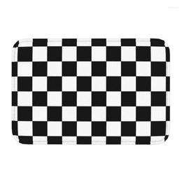 Carpets Black And White Checkered Front Door Floor Entrance Mats Indoor Geometric Checkerboard Bath Kitchen Doormat Balcony Carpet Rug