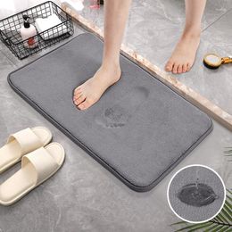 Carpets Non-Slip Bathroom Mat Absorbent Bath Rugs Coral Fleece Memory Foam Carpet Entrance Doormat Soft Bedroom Foot Pad Tapis De Bain