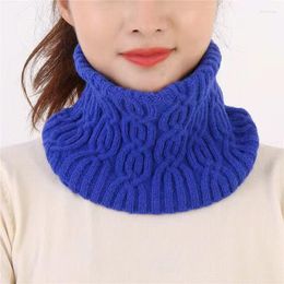 Scarves Korean Solid Thick Wool Knitted Hook Flower Neck Guard Fake Collar For Women Warm Scarf Winter Outdoor Cycling Pullover Bib V34