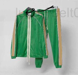 Men's Tracksuits Designer luxury Autumn clothing red green striped letter print zipper suit sweatshirt coat sweatsuit size XS-L 84J7