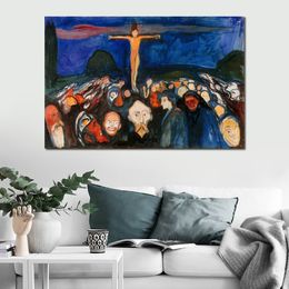 Abstract Figurative Canvas Art Golgotha1900 Edvard Munch Painting Hand Painted Modern Wall Decor