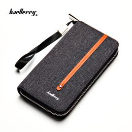 New Designer's Canvas Man Wallet Brand Baellerry Men's Wallet Long Clutch Card Purse For Male Fashion Phone Bag With Coin Pocket