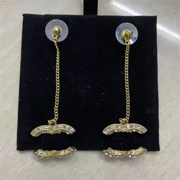 New Spring/Summer Luxury Letter C Earring Designer CCity tassels Stud Earing Women party hoop Gold Earrings Woman Accessories 746