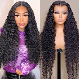 13x4 Lace Frontal Deep Wave Remy Brazilian Human Hair Wigs for Black Women 150% Density Lace Closure Deep Curly Human Hair Wigs