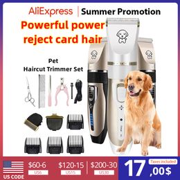 Dog Grooming Dog Clipper Hair Clippers Grooming Pet Cat Dog Rabbit Haircut Trimmer Shaver Set Cordless Rechargeable Smooth No Jamming Trimmer 230707