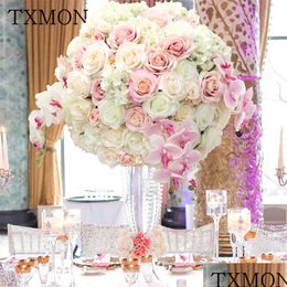 Dried Flowers 60Cm Wedding Decoration Road Lead Artificial 3/4 Round Flower Ball Table Centrepiece Balls Arch Z1119 Drop Delivery Ho Dhqqd