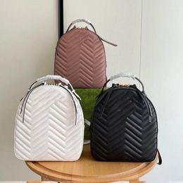 Designer Backpack Womens Fashion Water Ripples Knapsack Genuine Leather Solid Colour Shoulder Bag Temperament Wavy Handbag Multi Functional Wallet Card Bag