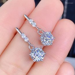 Stud Earrings Dangle For Women Luxury Cubic Zirconia Brilliant Hanging Engagement Wedding Accessories Fashion Jewelry