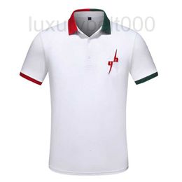 Men's Polos Designer 2023 Europe luxury mens polo Colour letter Red green stripes print shirts polos womens tshirt striped neck turn-down collar cotton clothing M8HR