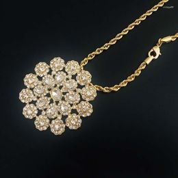 Pendant Necklaces Unique Dubai Gold Crystal Necklace For Women Color Morocco Jewelry Party Accessories Luxury Gifts