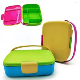 Dinnerware Sets Compartment Lunch Box Fresh-keeping With Handle Bento Portable Leakproof For Students Office Workers