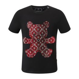 22SS Men T Shirt designer PP Skull Diamond t shirt Short sleeve Dollar Brown bear Brand O-Neck high Quality Skulls PP2117 tops