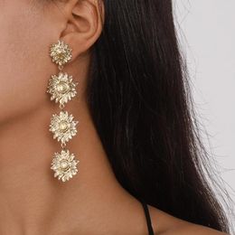 Dangle Earrings Fashion Metal Holiday Style Literary Flower Sunflower Geometric Aesthetic Luxury
