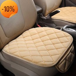 New Plush Car Seat Cover Autumn Winter Warm Cotton/Flax/PU Leather Non-Slip Seat Cushion Chair Protector Pad Seat Mat Auto Interior