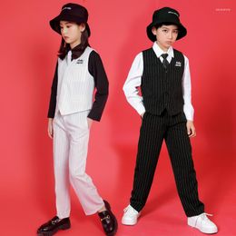 Stage Wear Children'S Hip-Hop Clothing Boys Breaking Jazz Dance Costume Girls Hiphop Suit Performance Costumes Rave Clothes DQS7819