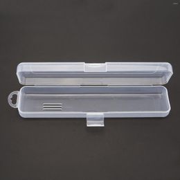 Flatware Sets Transparent Flip Portable Internal Length Tableware Storage Box For Cutlery Kit Travel Case