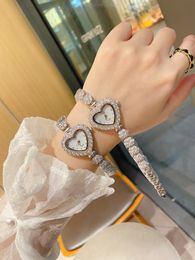 Fashion Women's Hot Selling Watch Straps/Rings Inlaid with Diamond Heart Shaped Women's Quartz Watch The Best Gift for Women