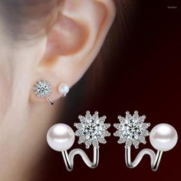 Stud Earrings Huitan Aesthetic Women Imitation Pearl Ear Piercing Luxury Elegant Bride Wedding Accessories Fancy Gift Fashion Jewellery