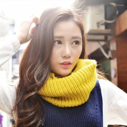 Scarves Solid Color Plain Knitted Infinity Scarf For Women And Man Winter Thick Neck Warmer Loop Circle Ring Snood Bufandas