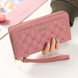 Women Wallet Long Luxury Designer Coin Purses Card Holder Solid Colour Cute Pattern Clutch Phone Bag Thin Zipper Wallet for Women