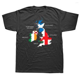 Men's T Shirts British Ireland Scotland Wales England Map Graphic Cotton Streetwear Short Sleeve Birthday Gifts Summer T-shirt Men