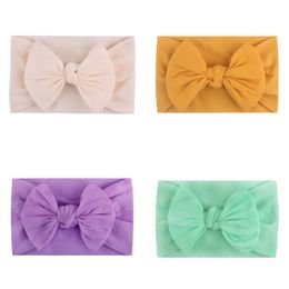 2023 new baby butterfly tie hair band european and american childrens nylon hair band 32 Colour knot christmas baby band girls headband cute style sd052 E23