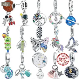 For pandora charms jewelry 925 charm beads accessories Bracelet Bouquet Flowers Butterfly Blue Space Travel charm set Pendant