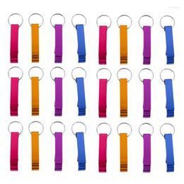 Keychains 100Pcs 8 Color Metal Bottle Opener Split Key Ring Chain Keychain Bulk Aluminum Pocket Claw Bar Soda Beer