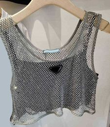 Triangle Badge Diamond Tank Tops Womens Sling 2 Pcs Set Camis for Women Sexy Sleeves Summer Vest Breathable design655ess