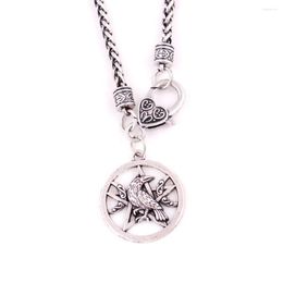 Pendant Necklaces Wheat Link Chain God Bird Talisman Amulet Material Pentagram Cool Zinc Alloy Silver Colour Protect The Owner Provide Drop