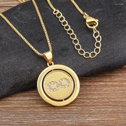 Chains AIBEF Mobius Strip Vintage Fashion Cubic Zirconia Copper Crystal Women Jewelry Pendant Unisex Round Necklace Birthday Party Gift