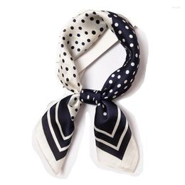 Scarves Fashion Dot Small Silk Square Scarf 60cm Headband Hairbands Hair Hoop Accessories For Women Head Neck Satin Handkerchief