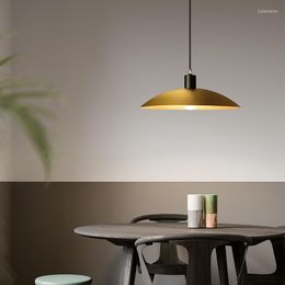 Pendant Lamps Nordic Single Hanging Dining Room Chandelier Simple Round Bedroom Full Copper Lamp Bar Brass Small