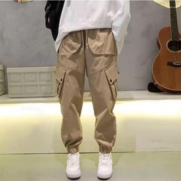 Men's Pants 2023 Casual Straight Cargo Oversize Cotton Trousers Solid Fashion Hip Hop Male Streetwear Vintage Trouser