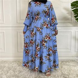 Ethnic Clothing Fashion Print Elegant Maxi Dress Malaysian Turkish Bottom Outerwear Muslimische Abendkleid Robe Longue Vestidos Largos