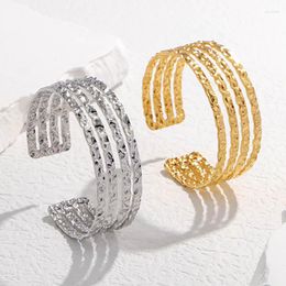 Bangle Women's Luxury Designer Jewellery Trendy 2023 Non-fading Adjustable Stainless Steel Bracelet Exaggerated Premium Open Band Gifts