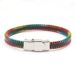 Charm Bracelets NIUYITID Leather Bracelet Homme Femme Simple Style Men Jewellery Gift For Cool Boys 4 Colours Drop