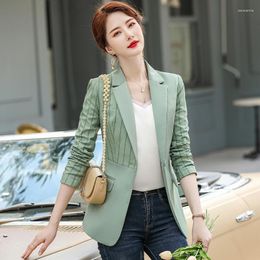 Women's Suits 2023 Jacket Women Fashion Pocket Striped Coat OL Styles Fall Winter Blazers For Ladies Offer Work Blazer Outwear Tops