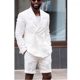 Men's Suits Sell Summer 2 Pieces (Jacket Pants) Short Pants Ivory White Men Suit Custom Wedding Party Tuxedo Terno Masculino