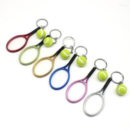 Keychains Cute Mini Tennis Key Chain Pendant Keychain Sports Ring Finder Holer Accessories Love Gifts For Teenager Fan