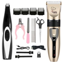 Dog Grooming Cat Dog Hair Clipper Grooming Kit Rechargeable Pet Hair Trimmer Shaver Set Animals Hair Cutting Machine Low-Noise 230707