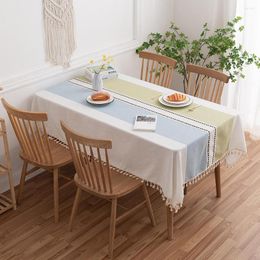 Table Cloth Embroidery Tablecloth With Fringe Rectangle Tea Protector Cover Indoor Outdoor Use Party Decoration