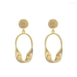 Dangle Earrings Irregular Personality Metal Geometry For Women Korean Fashion Temperament Goth Matte Cold Circle Female