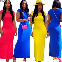 Sweaters 2020 Women Summer Long Maxi Dress Sexy Short Sleeve Cute Oneck Bandage Party Night Club Casual Street Dresses Vestidos Gl105