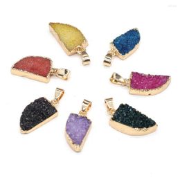 Pendant Necklaces Natural Agates Druzy Pendants Reiki Heal Knife Shape Jewelry Accessories Used To Making Women Necklace Earrings